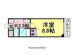 ロジュマン東武庫川【102号室】の間取り