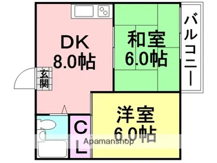 ナルディス尼崎【202号室】の間取り