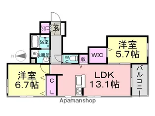SHAMAISONGARDENS南武庫之荘1丁目【102号室】の間取り