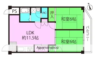 武庫サンロイヤル【1階】の間取り
