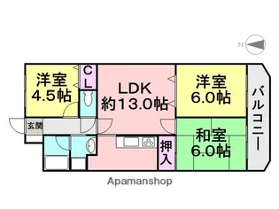 ロイヤルガーデン【502号室】の間取り