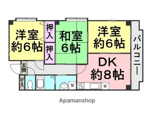 オークヴィラ園田【301号室】の間取り