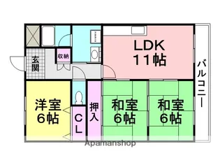 ウィステリア武庫之荘【1階】の間取り