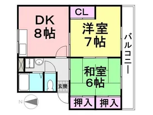 シティハイム橋本第6AP【201号室】の間取り