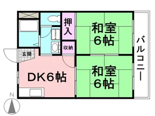 カーサ東難波【102号室】の間取り