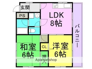 市庭マンション【3階】の間取り