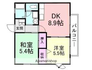 クレセントハイツ【203号室】の間取り