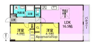 ハウゼミヤウラ【407号室】の間取り