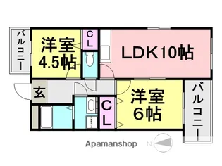 シェルブラン【103号室】の間取り