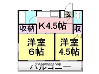 アースハイツ 1・2【2-103号室】の間取り