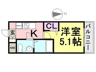 アリビオ立花2【204号室】の間取り