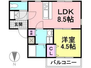 BLANCOSTA SONODA【102号室】の間取り