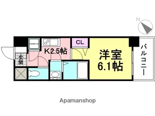 レジュールアッシュアーバンゲート【7階】の間取り