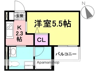 SPRING COAST3(スプリングコースト3)【201号室】の間取り
