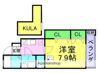 ミニョンシレーヌ222【1階】の間取り