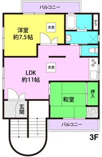2LDKの間取り画像