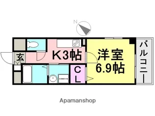 ラッフィナートフィオーレ【303号室】の間取り