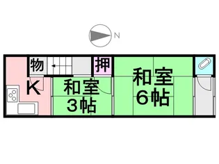 上ノ島アパート【10号室】の間取り