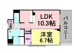 ヴィラ レオーネ【605号室】の間取り