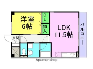 レジーナウエスト武庫之荘【404号室】の間取り