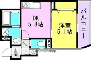 クリエオーレ梶ヶ島【203号室】の間取り