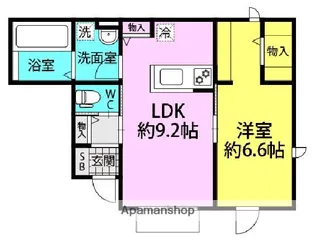 ベルリード武庫川【101号室】の間取り