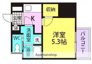 フォーリアライズ昭和南通1【8階】の間取り