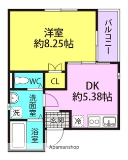 オレスコート阪神【102号室】の間取り