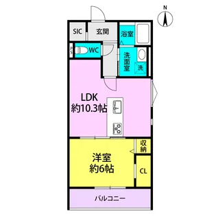 アイメゾン東園田【1階】の間取り