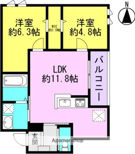 兵庫県尼崎市塚口町3丁目【アパート】の間取り