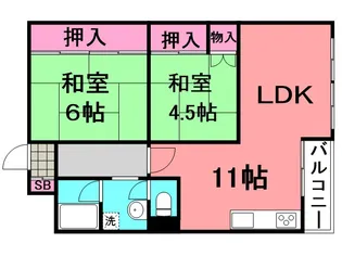 住吉台住宅1号棟【3階】の間取り