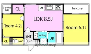 THE RESIDENCE 大庄西町【1階】の間取り