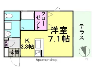 サン・ステージ東難波【1階】の間取り