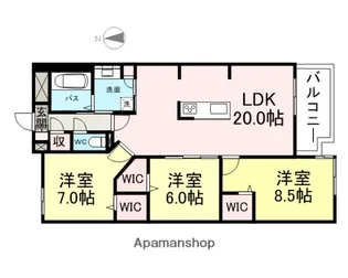 イーグル山手【4階】の間取り
