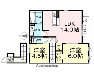 カサヴェール B棟【2階】の間取り