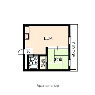 ジェイクィーン西大物【201号室】の間取り