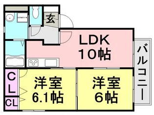 シャーメゾン大庄【B101号室】の間取り