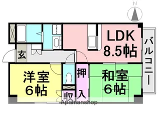 ベルメゾン武庫川【3階】の間取り