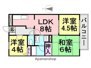 グリーンハイツ立花【206号室】の間取り