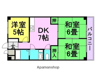 橋本第2マンション【1階】の間取り
