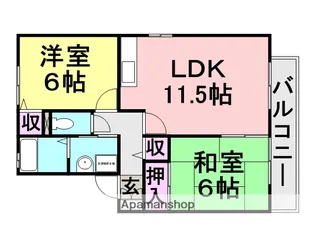 プロシード1 A棟【2階】の間取り