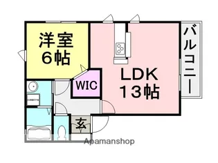 ラフィーネ東難波【202号室】の間取り