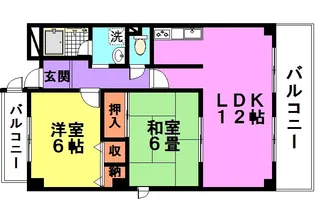 パティオ武庫之荘【1階】の間取り