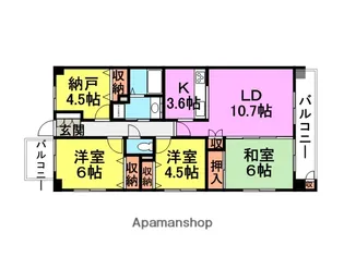 ライオンズガーデン武庫之荘【201号室】の間取り