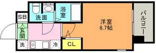 ライジングコート深江本町フラワーパーク【0801号室】の間取り