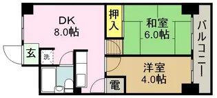 花隈ダイヤハイツ【0128号室】の間取り