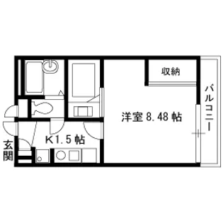 レオパレス島上【208号室】の間取り