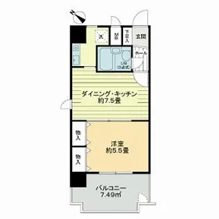 ライオンズマンション神戸西橘通【0201号室】の間取り