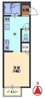 西之町ハイツ B【201号室号室】の間取り