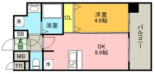 プレサンスKOBEアモーレ【0908号室】の間取り